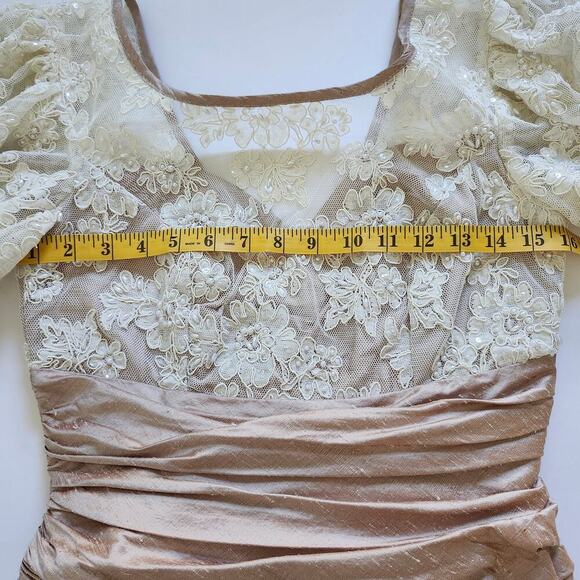 Vintage Alfred Angelo Silk & Embellished Lace Bridesmaid Formal Dress Size Small - Picture 13 of 15